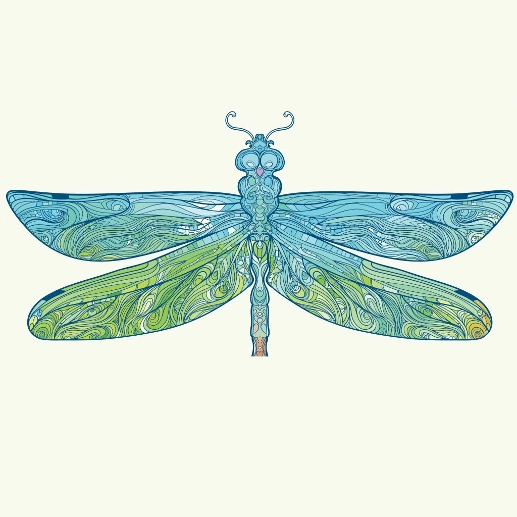 art nouveau dragonfly